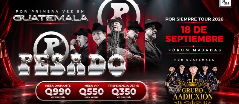 Grupo Pesado llegará por primera vez a Guatemala